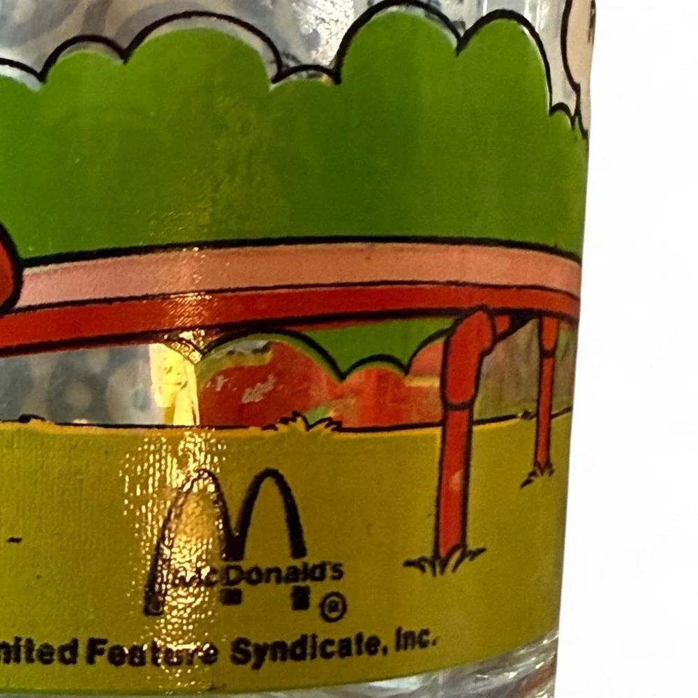 Vintage 1978-1980 McDonald's Garfield & Friends Clear Glass Mug